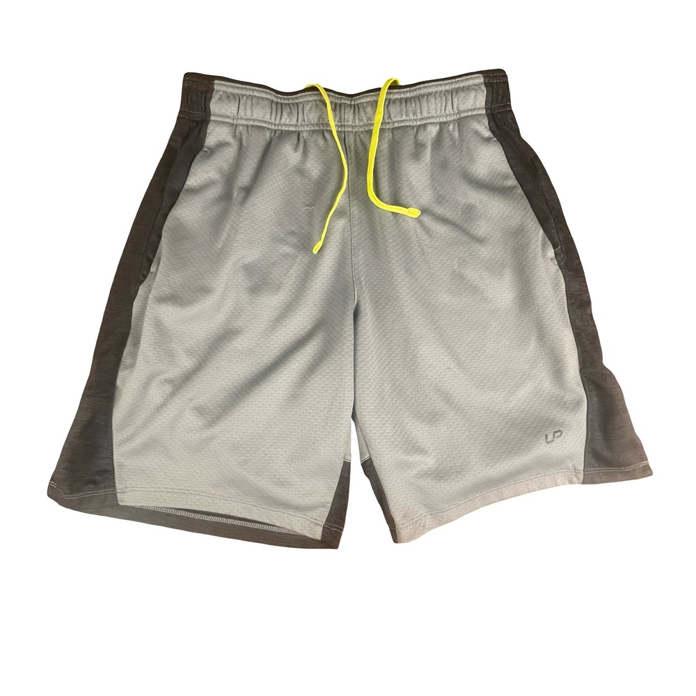 Unipro Mens Qwick-Dry Athletic Shorts Gray Mesh Training Gym Pockets Medium